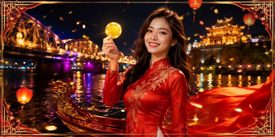 Người phụ nữ mặc áo dài tại Huế nhận thưởng hoàn tiền qua ứng dụng di động