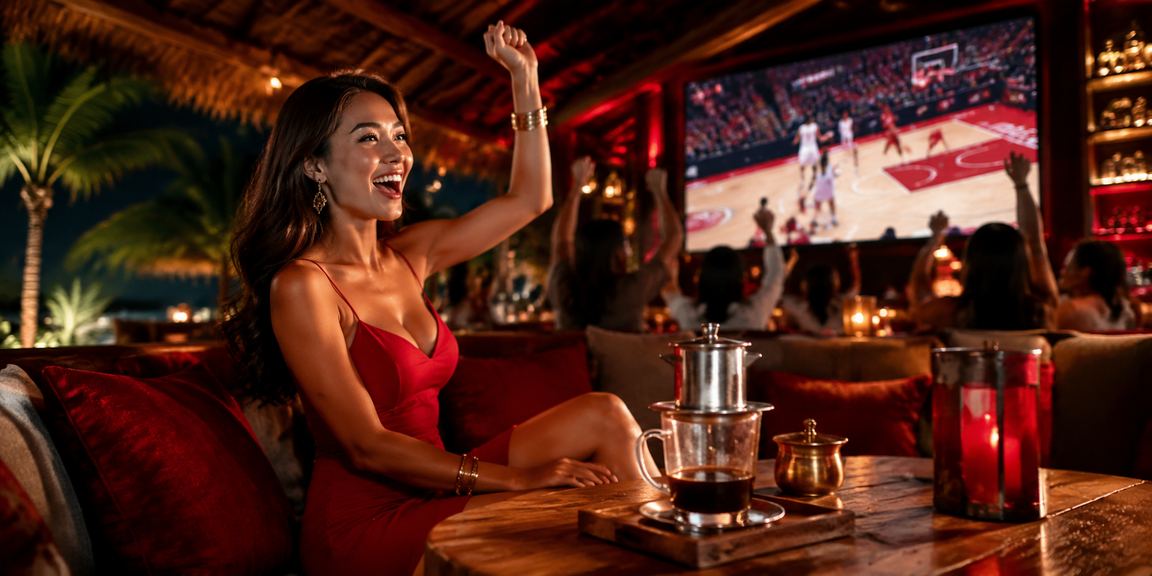 Người hâm mộ bóng rổ tại Phú Quốc theo dõi NBA và đặt cược trực tuyến bên tách cà phê
